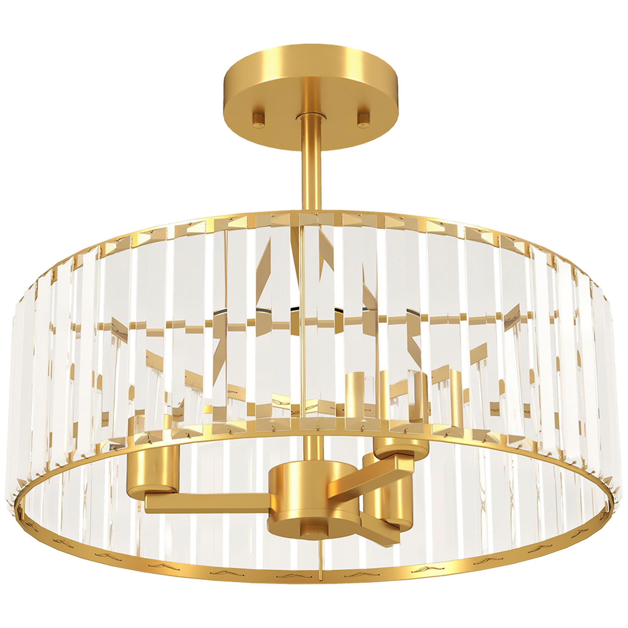 DECKENLEUCHTE Metall Kristall Gold - Goldfarben, Metall (39/39/32cm) - HOMCOM