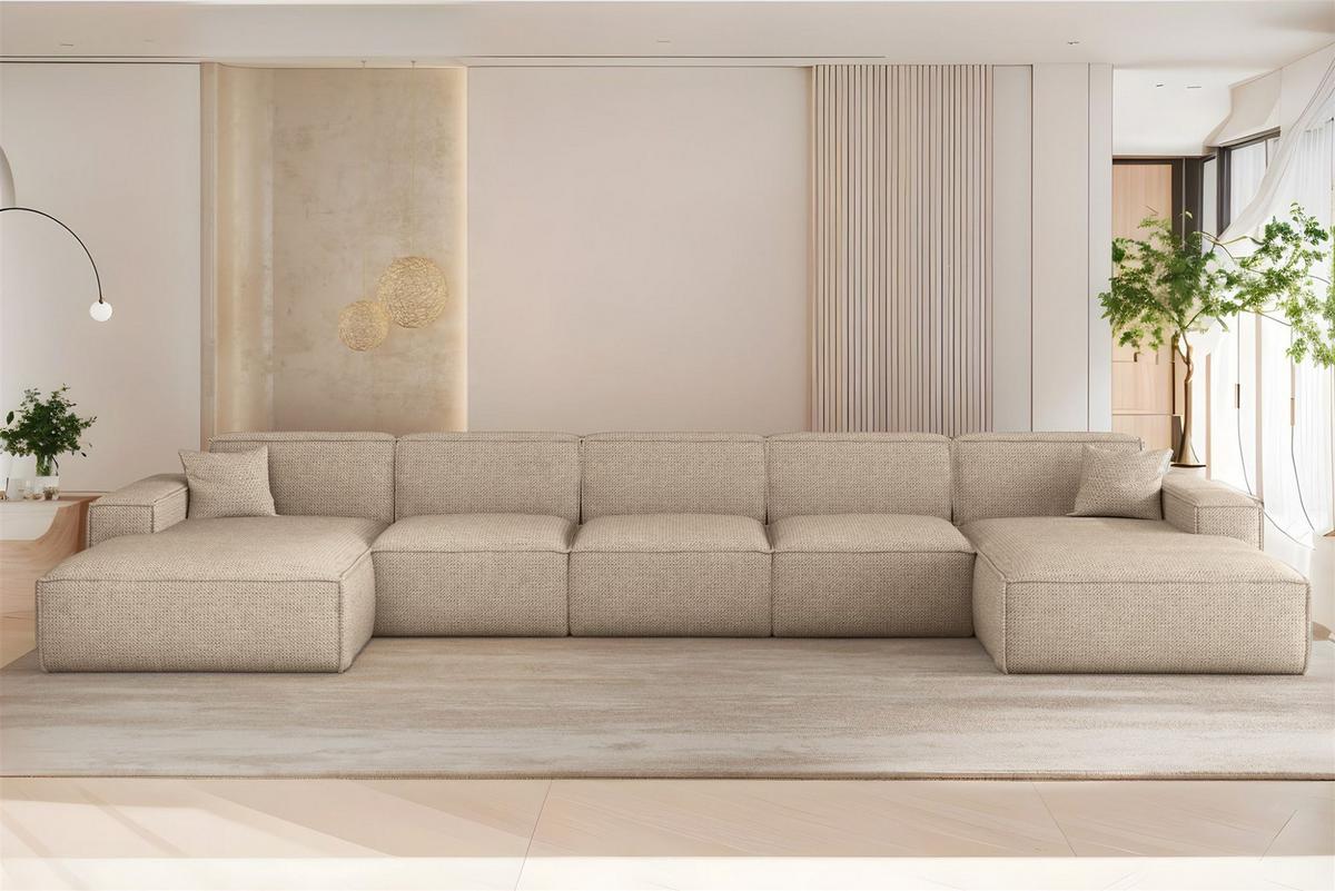 WOHNLANDSCHAFT Celes Premium Xl Artico - Beige, Holzwerkstoff/Textil (462/73/165cm) - Fun Möbel