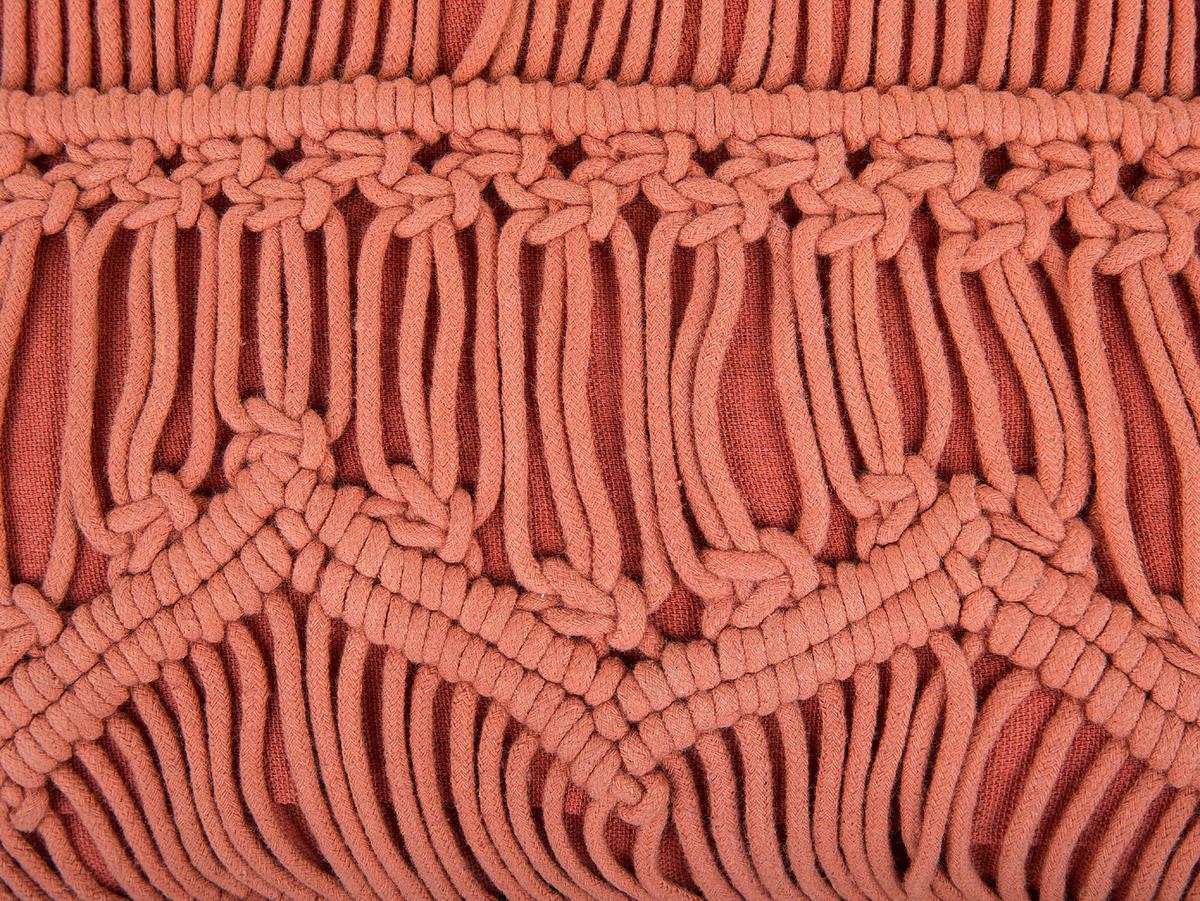 DEKOKISSEN Orange 45/45 cm Akkoy - Orange, Naturmaterialien/Textil (45/45cm) - Beliani