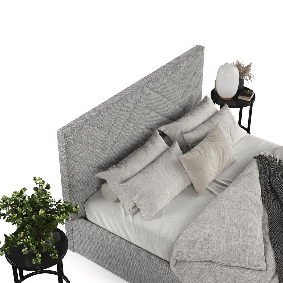 POLSTERBETT Arco 180/200 cm Hellgrau im Inari Stoff - Hellgrau/Schwarz, Holz/Holzwerkstoff (180/200cm) - AltaBeds