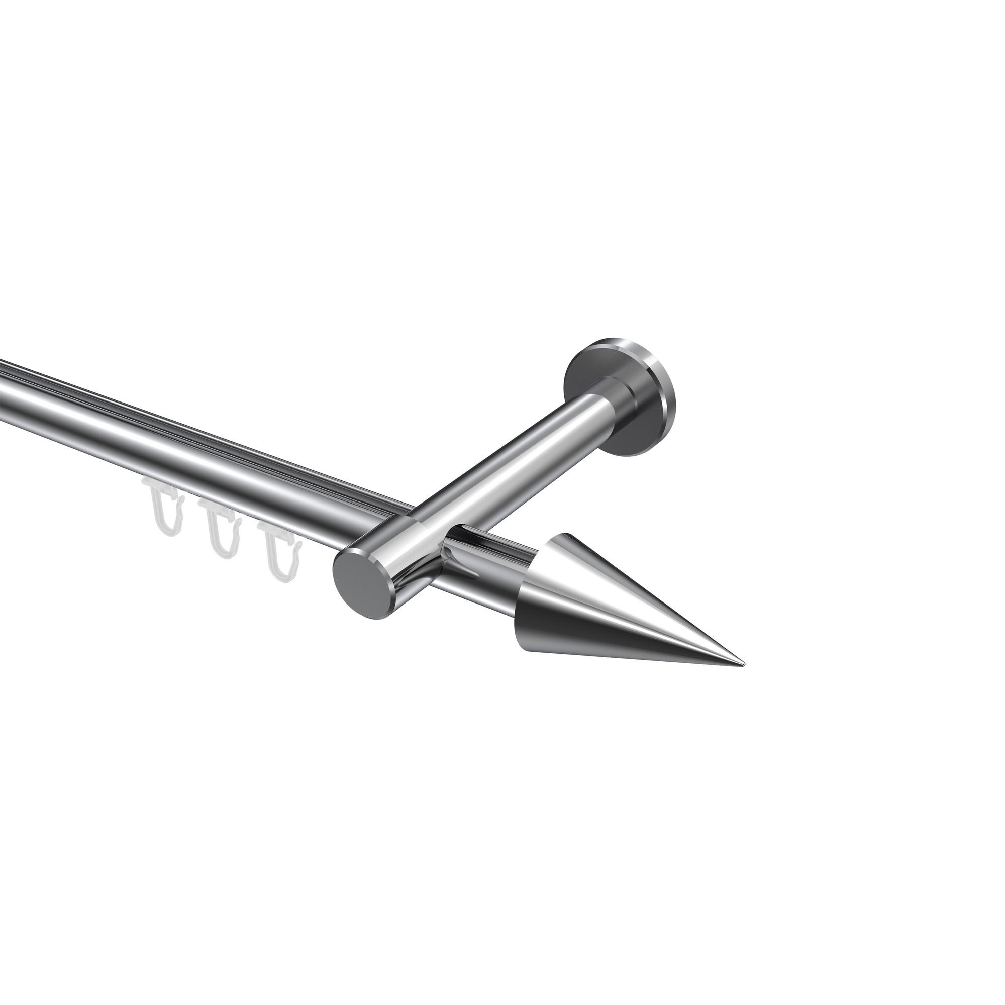 GARDINENSTANGE INNENLAUF Prestige Savio 320 cm (geteilt in 2 x 160 cm), 1-läufig, 20 mm Ø Chrom - Chromfarben, Metall (320cm) - INTERDECO