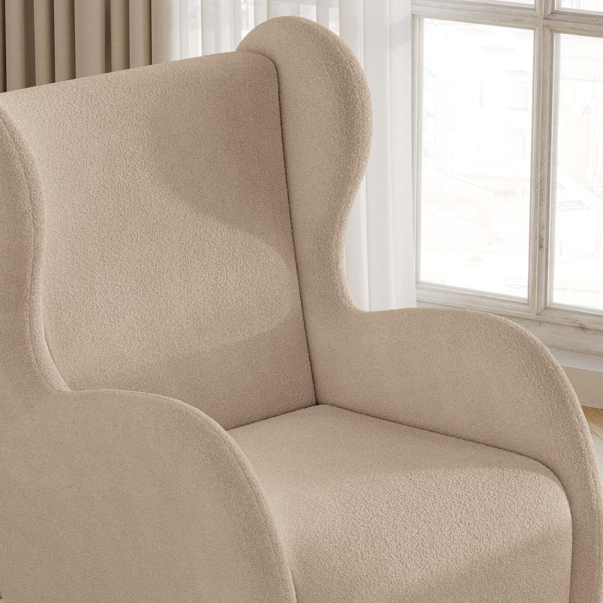 SESSEL MASTI Polstersessel Loungesessel ergonomisch, Beige - Beige, Holzwerkstoff/Kunststoff (74/100/86cm) - MASSENO
