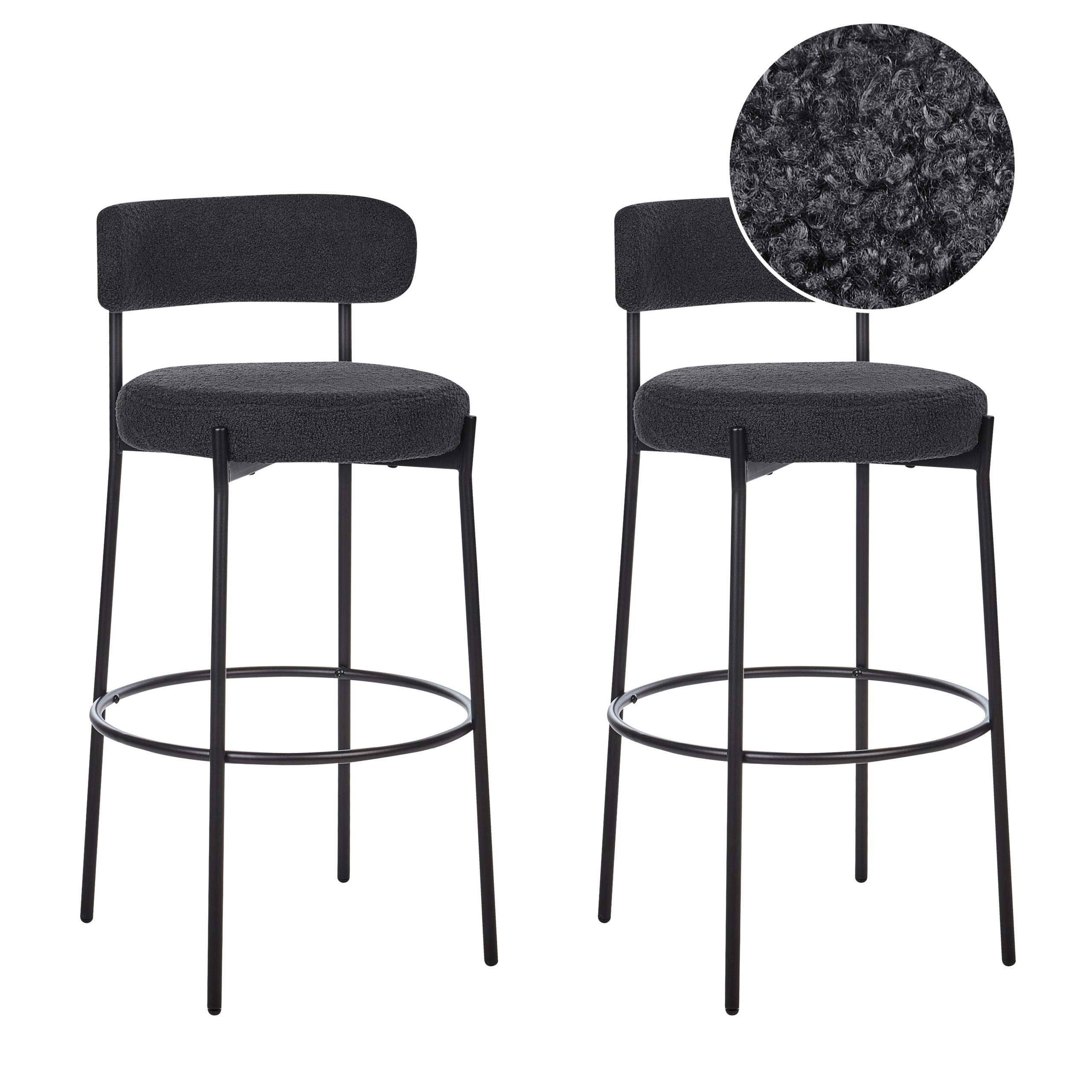 BARSTÜHLEN 2er-Set Schwarz Allison - Schwarz, Textil (50/97/50cm) - Beliani