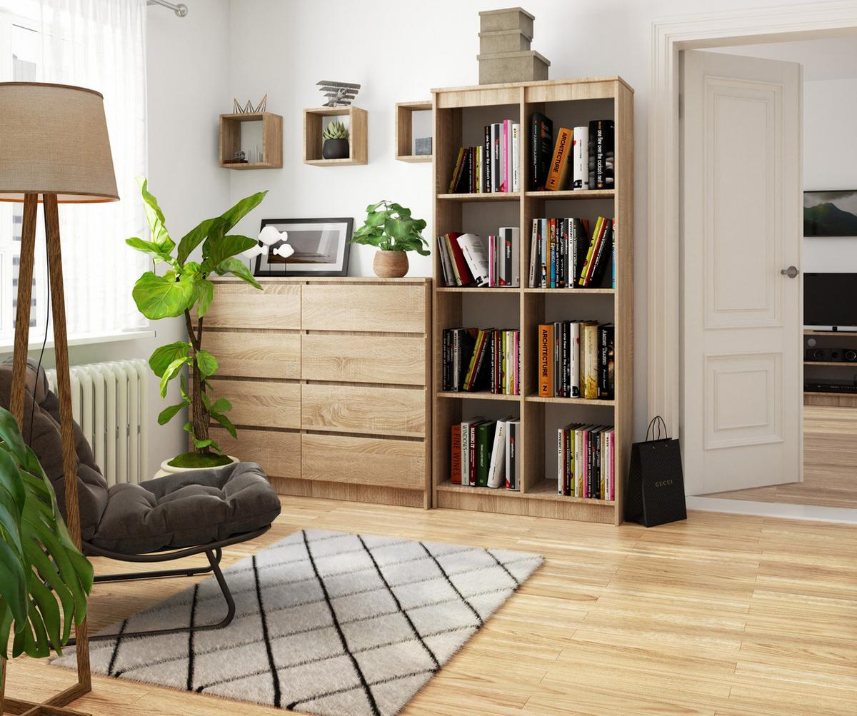 STANDREGAL Eiche Sonoma 180/80/35 - Sonoma Eiche, Holzwerkstoff (80/180/35cm) - RAUMHIRSCH FURNITURE