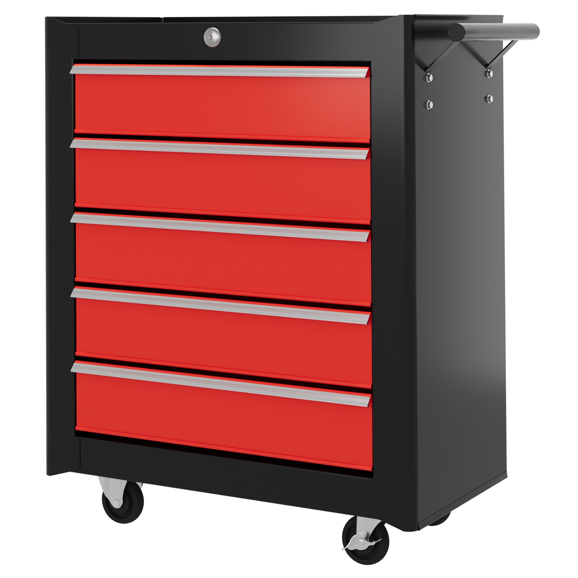 WERKSTATTWAGEN Stahl Schwarz+Rot - Multicolor, Metall (33/75/68cm) - HOMCOM