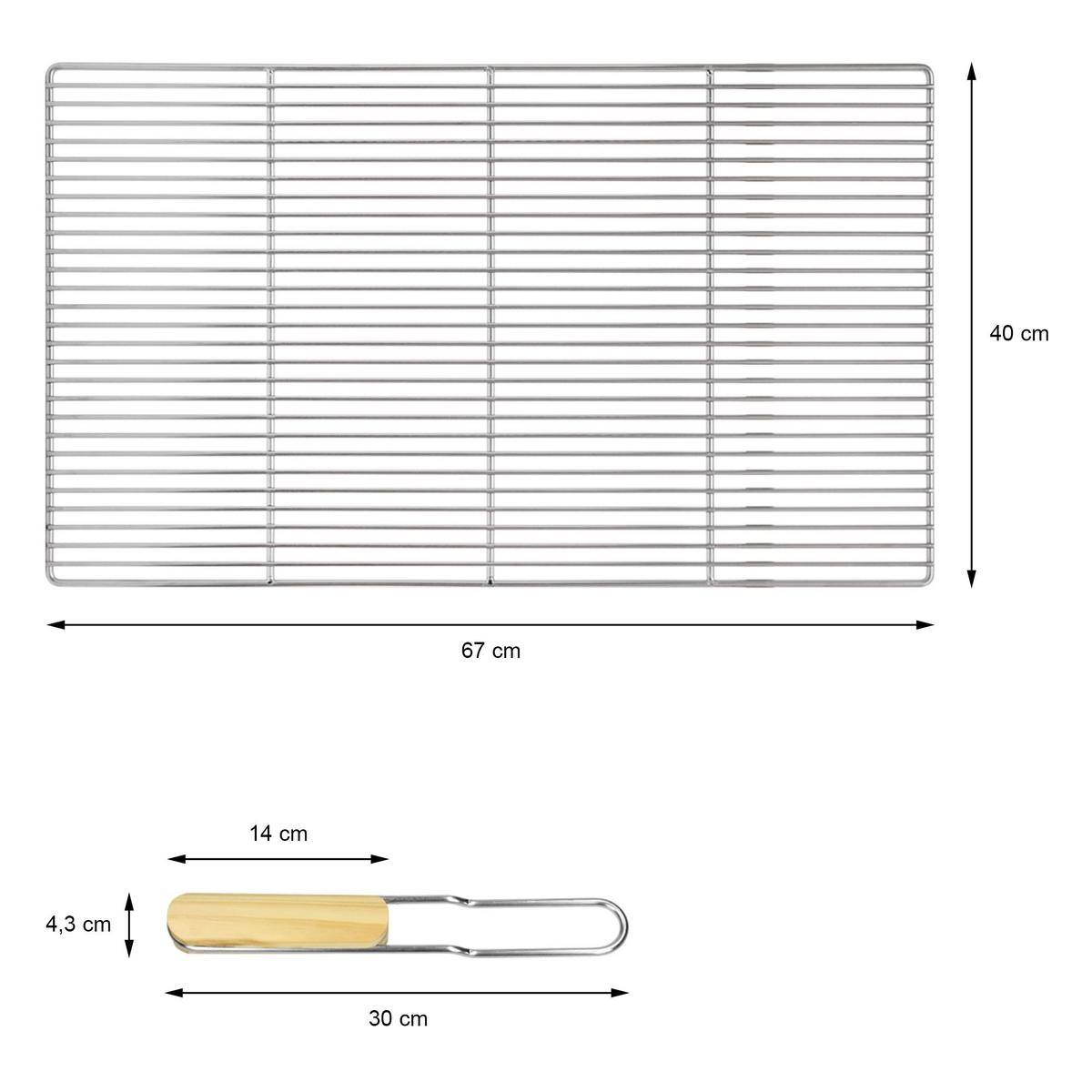 GRILLROST - Silberfarben, Metall (40/67cm) - ECD-Germany