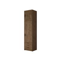 KLEIDERSCHRANK Elena 1D3S + Schrankaufsatz - Eichefarben/Schwarz, Holzwerkstoff/Kunststoff (60/246/53cm) - MIRJAN24