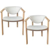 ESSZIMMERSTUHL KALLA 2er Set in Creme Boucle, massives Buchenholz 58/60/74 cm - Hellbraun/Creme, Holz/Textil (58/72/47cm) - WFL GROUP