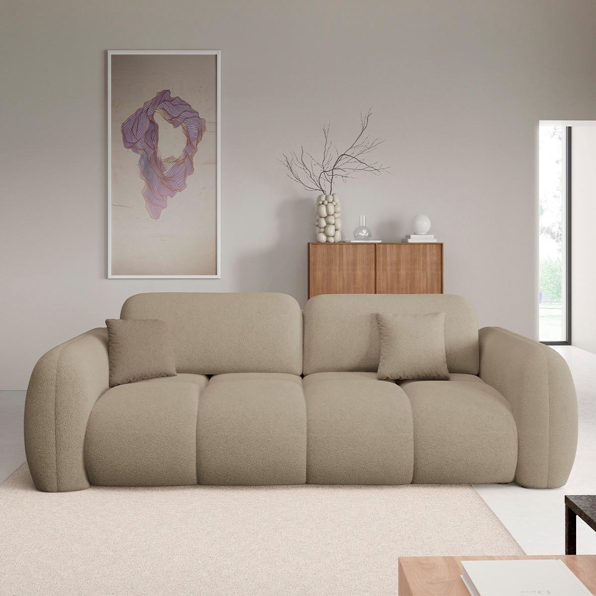 SOFA Livio 3 Sitzplätze Beige - Beige, Holz (270/95/121cm) - Petits-meubles