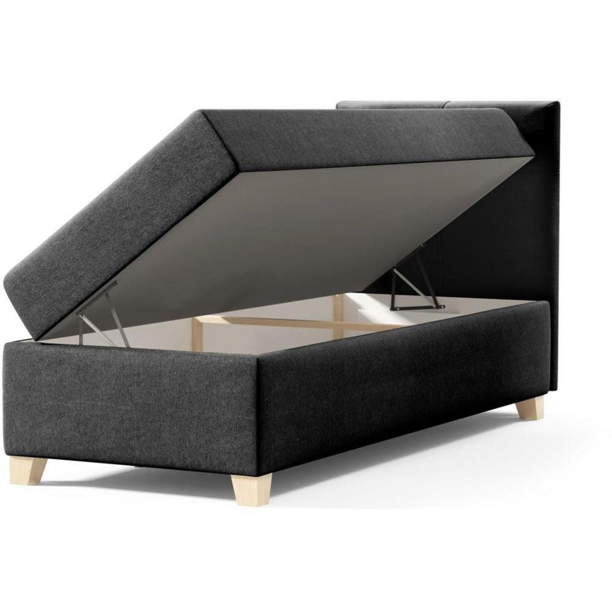 POLSTERBETT Helen Mini 103/206/106 schwarz - Schwarz, Holzwerkstoff/Textil (100/200cm) - Beautysofa