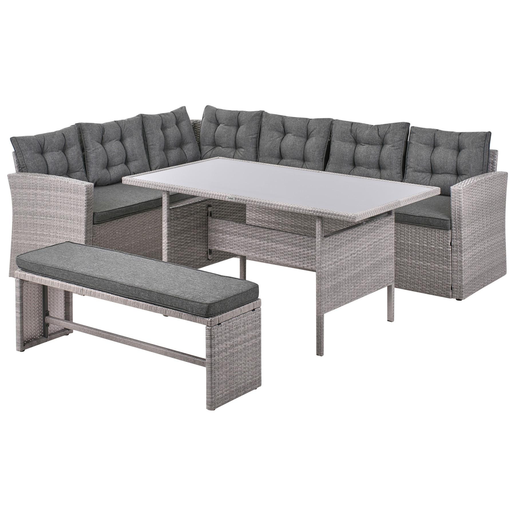 LOUNGE-SET 8-Sitzer Grau Viterbo - Hellgrau, Kunststoff - Beliani