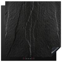 HERDABDECKPLATTE Stein - Anthrazit - Dunkelgrau - Steinstruktur Induktionsmatte 78x78 cm - Anthrazit, Kunststoff (78/78/0.2cm) - MuchoWow