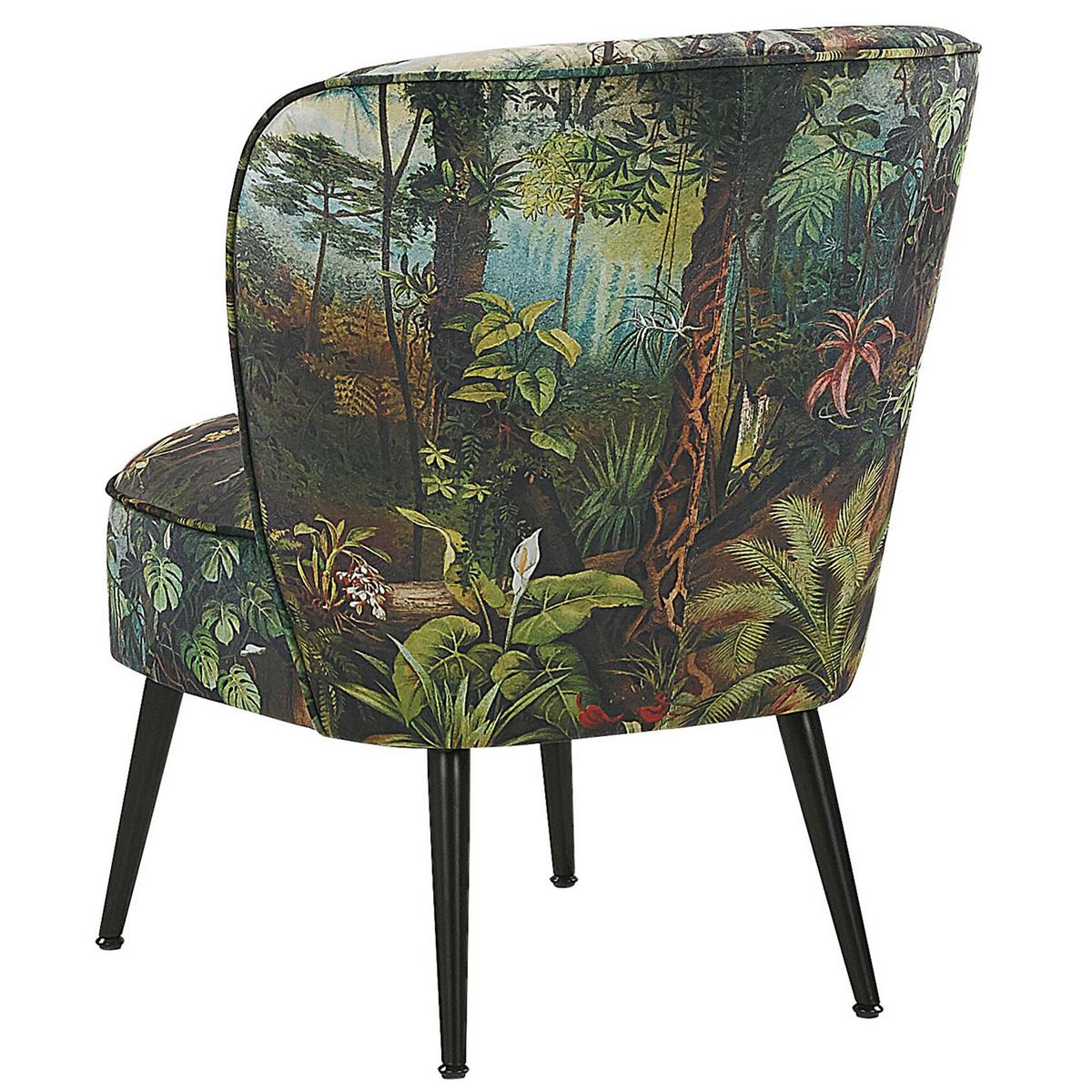 SESSEL Polsterbezug Grün Voss - Multicolor/Grün, Textil/Metall (60/76/52cm) - Beliani