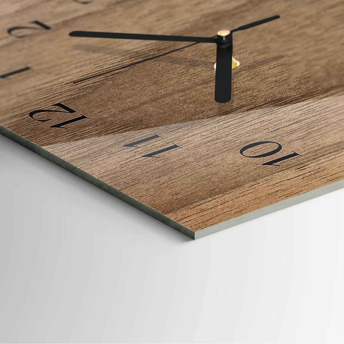 WANDUHR aus Glas 30x60 cm - Tisch - Braun, Glas (30/60/0.4cm) - TULUP