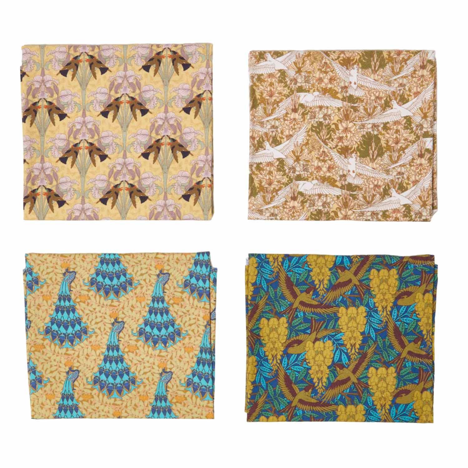 PATCHWORK-STOFFPAKET Art Déco IV – Fat Quarter 4er-Set, 100% Baumwolle - Multicolor, Textil (50/55cm) - Homescapes