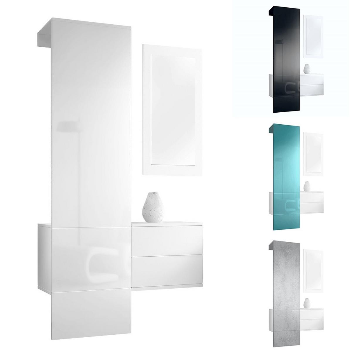 GARDEROBE Carlton - Hellgrau, Holzwerkstoff (105/193/35cm) - Vladon