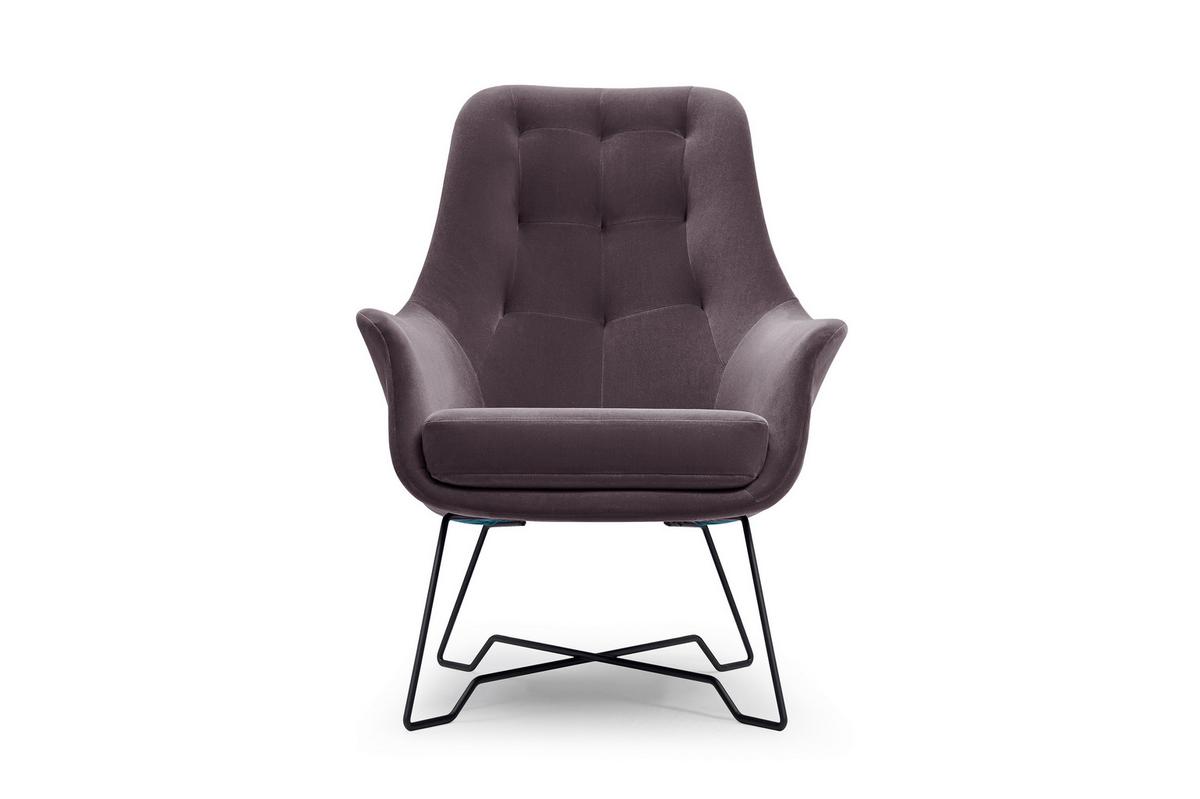 SESSEL SEDUTA, Modern Polstersessel Loungesessel, Velours-Stoff Grau - Grau, Holz/Metall (72.5/101.5/83cm) - MASSENO