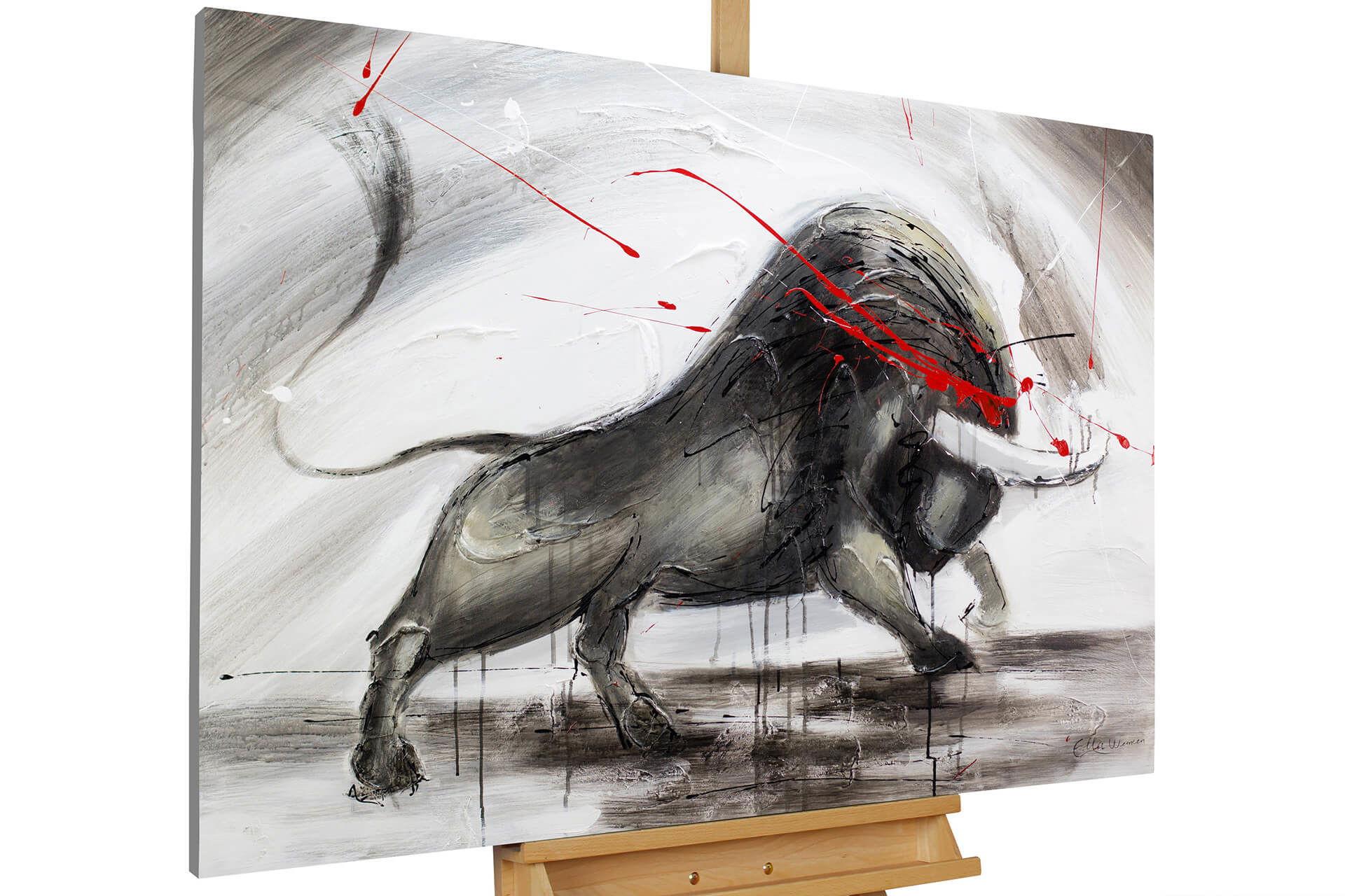 ÖLGEMÄLDE 120/80 cm - Grau, Holz/Textil (120/80cm) - KUNSTLOFT