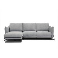 ECKSOFA HOSTEN 4-Sitzer, grau - Schwarz/Grau, Holzwerkstoff/Textil (158/269cm) - Wozimo