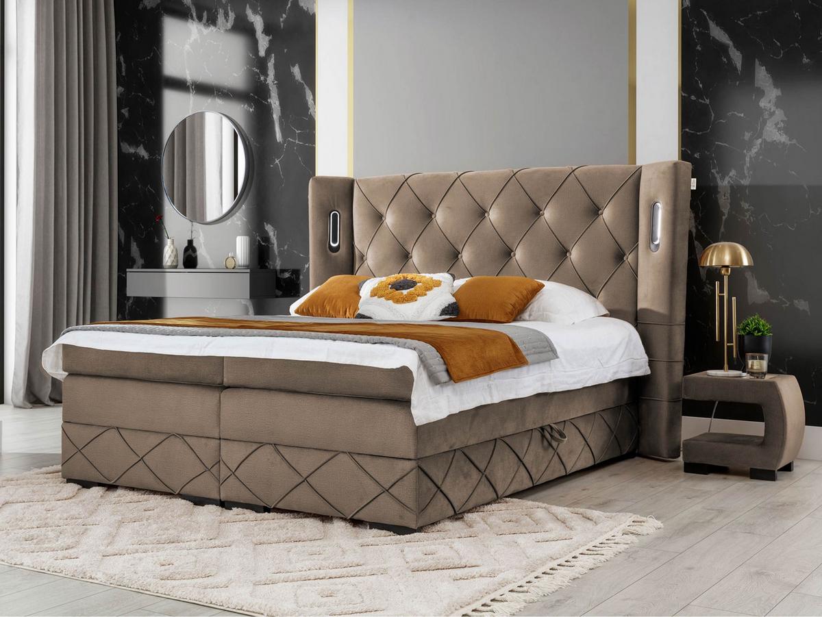 BOXBETT Focus Lux - H3 - Hellbraun, Holz (180/200cm) - MIRJAN24