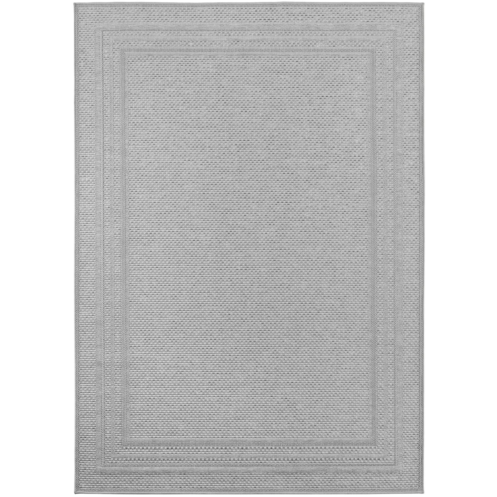 TEPPICH Outdoor VENTOUX in Grau, mit Bordüre, 240 x 340 cm - Grau, Textil (340/240cm) - KADIMA DESIGN