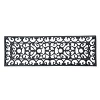 FUSSMATTE Ornament, Gummi 25/75 cm - Schwarz, Naturmaterialien (25/75cm) - Homescapes