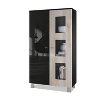VITRINE Denjo Tür in Eiche Nordic - Silbereichenfarben, Holzwerkstoff (71/129/35cm) - Vladon