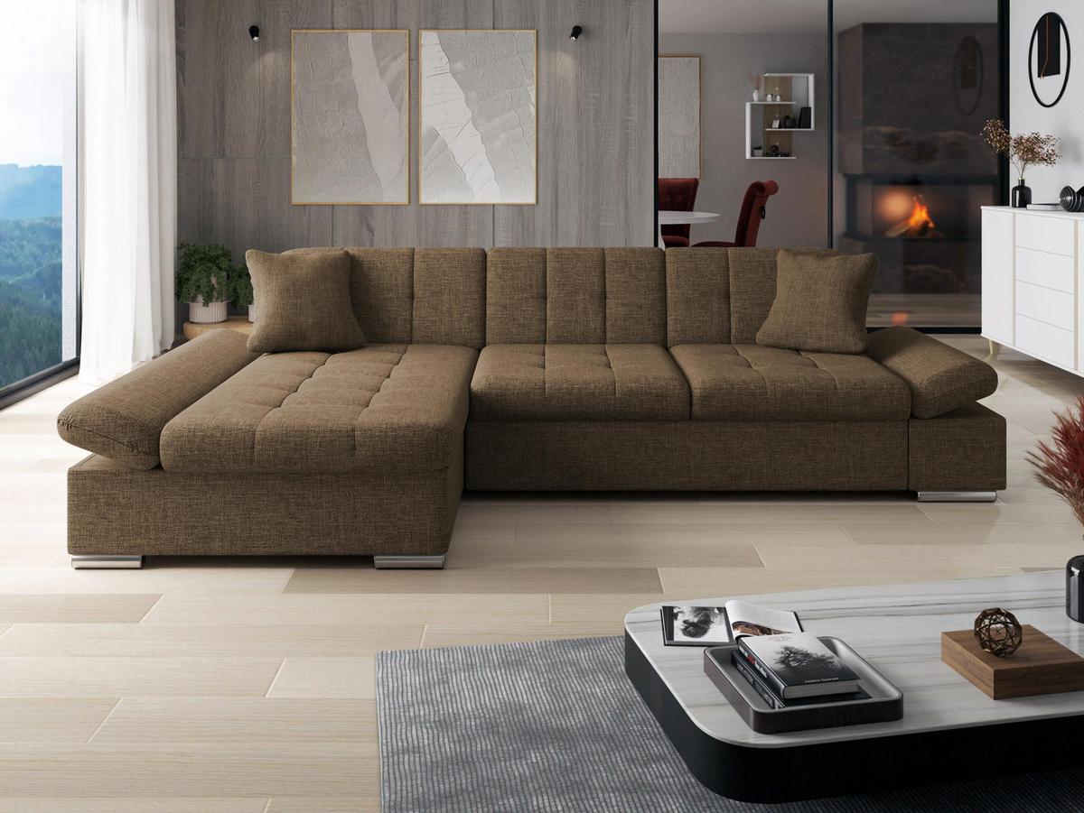 ECKSOFA Montana, Seite: Links - Nussbaumfarben, Holz/Textil (278/161cm) - MIRJAN24