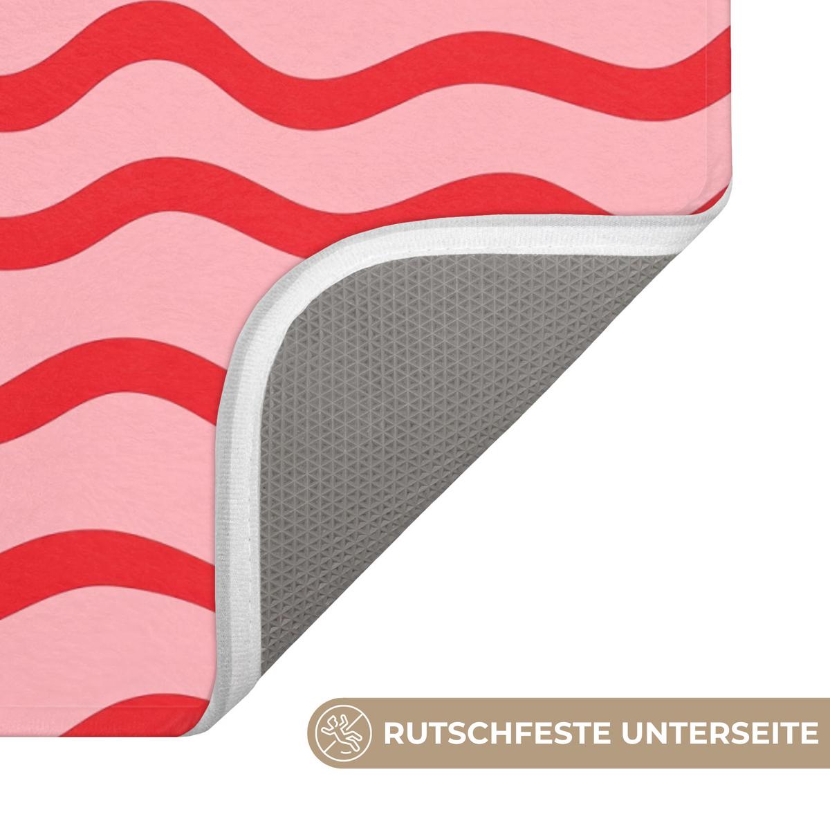 WC-VORLEGER Verspielt - Muster - Rot WC Teppich 50x80 cm - Rosa, Textil (50/1cm) - OnlyWow