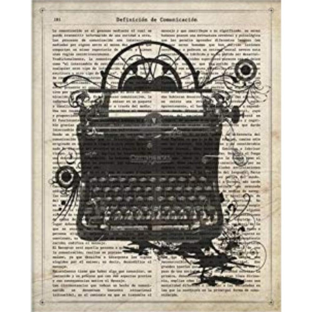 POSTER Vintage Schreibmaschine A4 Rahmenlos - Klar, Papier (29.7/5/21cm) - Nacnic