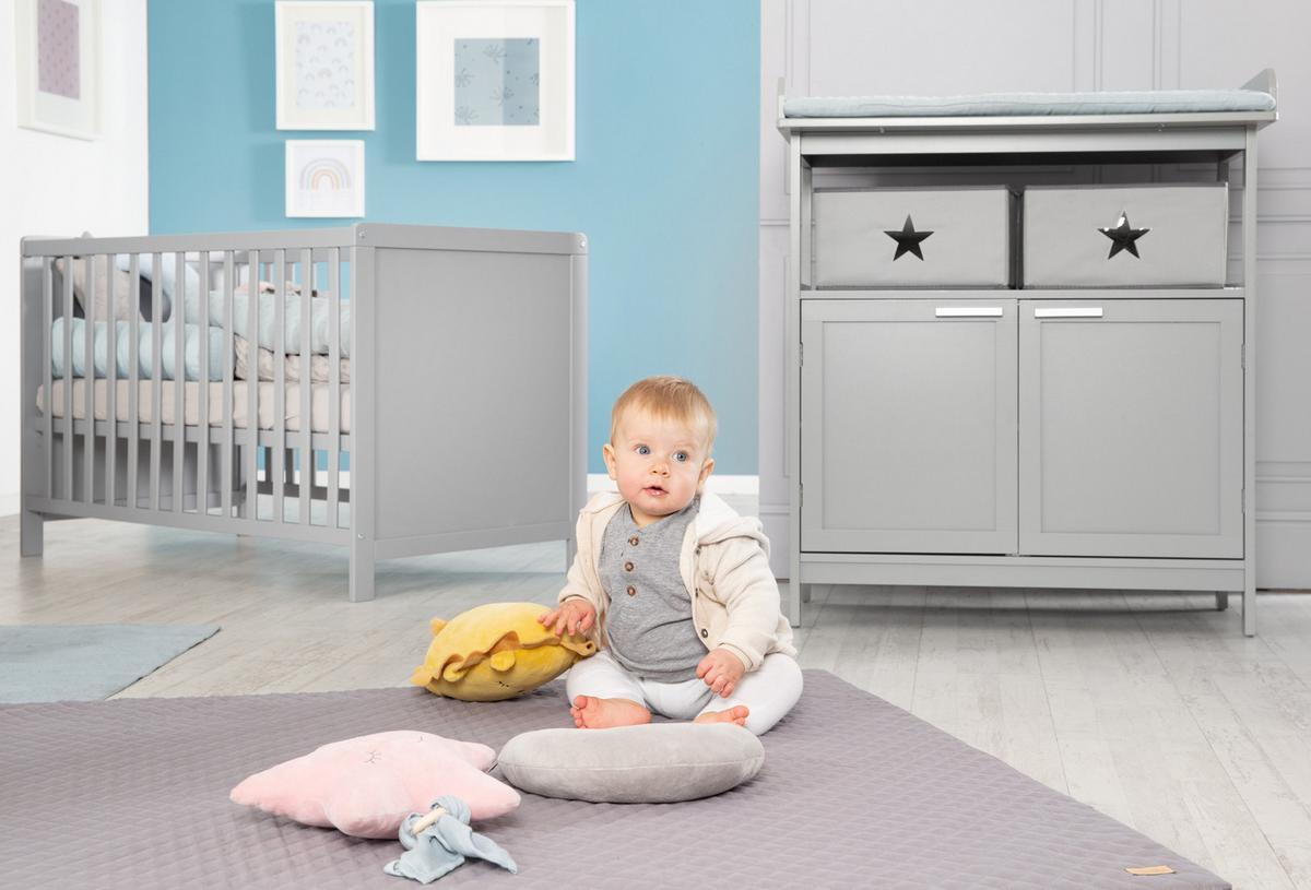 BABYZIMMER-SET Hamburg mit Türen 2-teilig - Taupe, Holzwerkstoff (66/76/123cm) - Roba