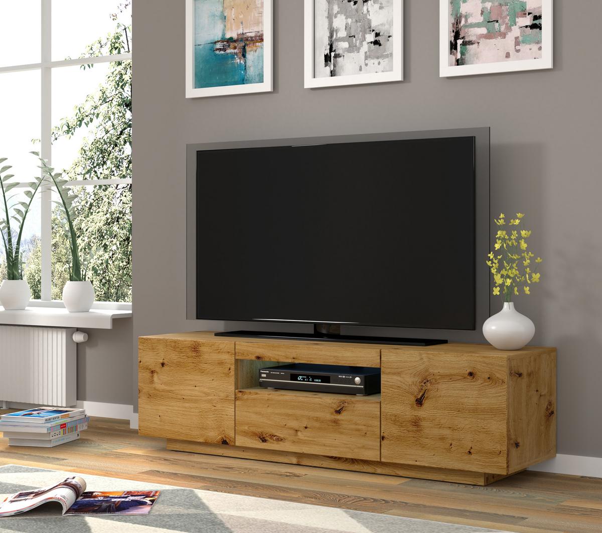 TV LOWBOARD Artisan Eiche 150/42/37 - Eiche Artisan, Holzwerkstoff (150/42/37cm) - RAUMHIRSCH FURNITURE