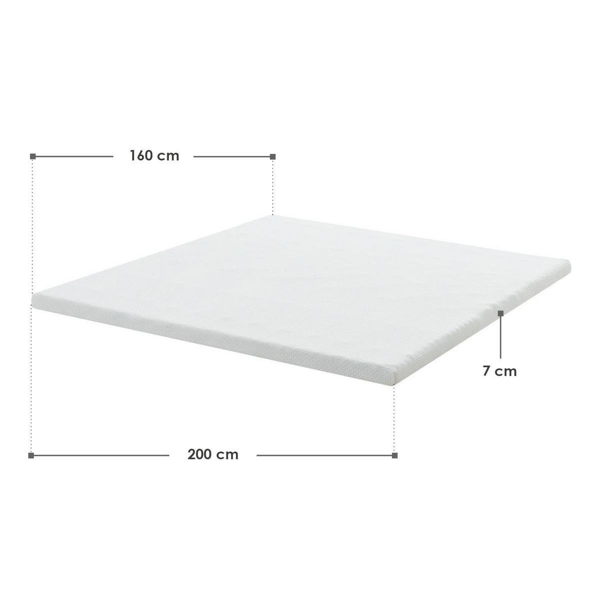 TOPPER 160x200 cm 7-Zonen Matratzenschoner aus Memory Foam - Weiß, Textil (160/200cm) - Juskys