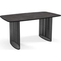 ESSTISCH Cavaro rechteckig oval ausziehbar, Marmor Schwarz 200-276/90/76 cm - Anthrazit/Schwarz, Holzwerkstoff/Metall (90/276/76cm) - WFL GROUP