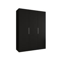 DREHTÜRENSCHRANK 202/150/52 3-türig - Kaschmir/Schwarz, Holz (150/202/52cm) - MÖBEL KRYSPOL