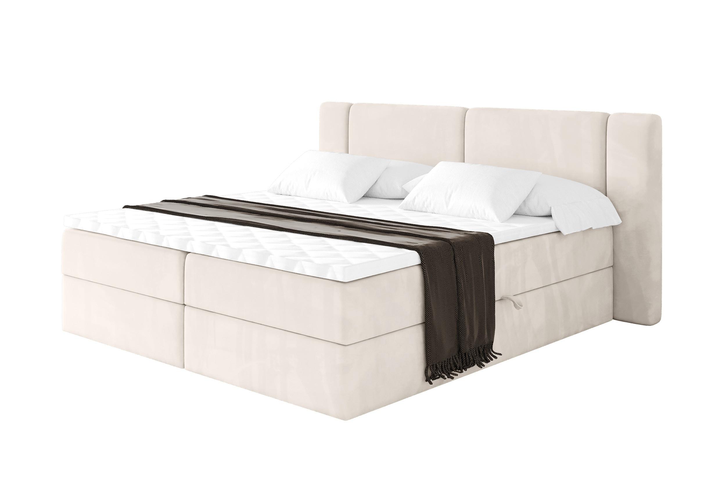 BOXBETT mit Matratze H3 - EVON - 160x200 cm Beige - Beige, Holzwerkstoff (160/200cm) - ALTDECOR