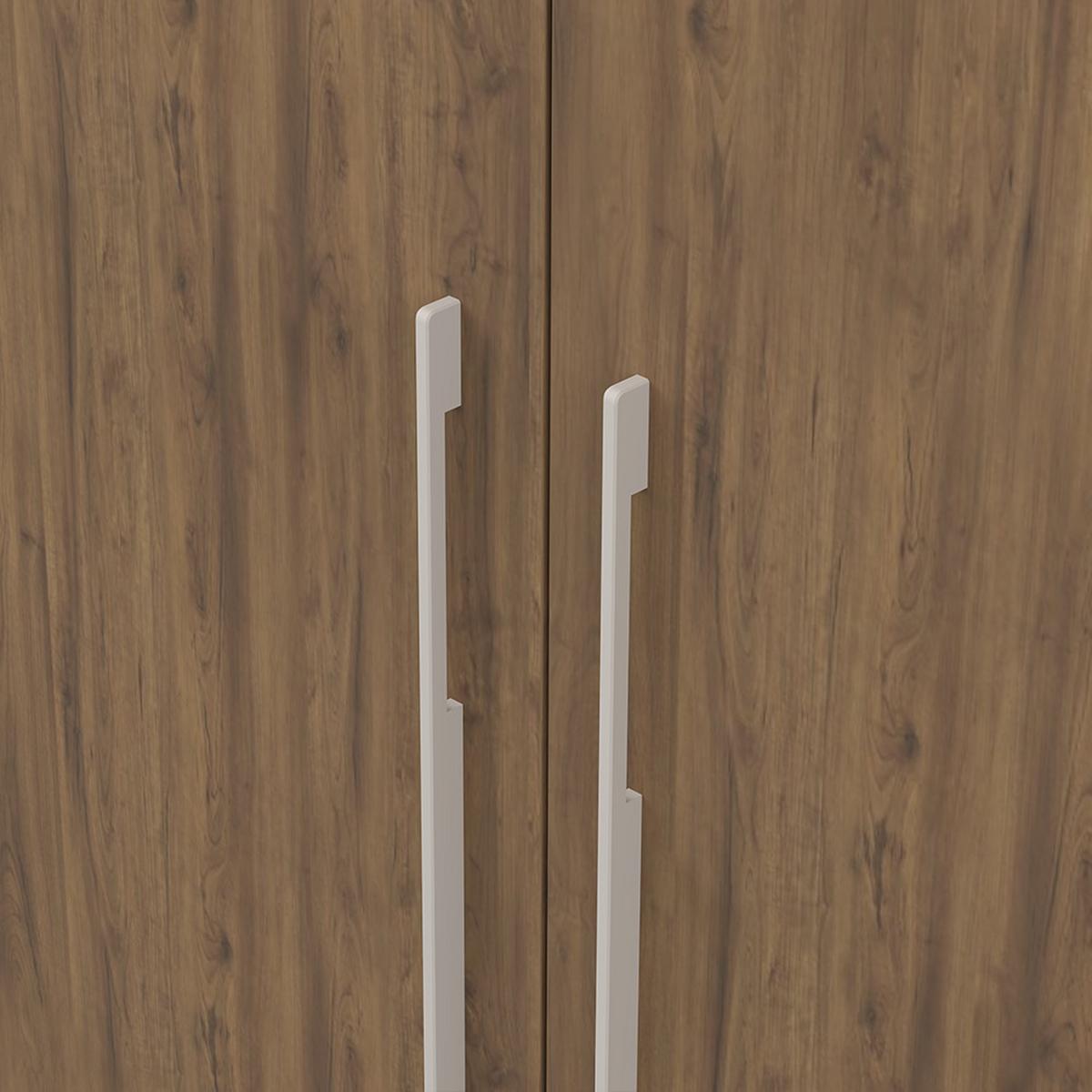 DREHTÜRENSCHRANK ROSA III 3D 150/210/55, 3-türig, Nussbaum - Kaschmir/Nussbaumfarben, Holzwerkstoff (150/210/55cm) - imoebel24
