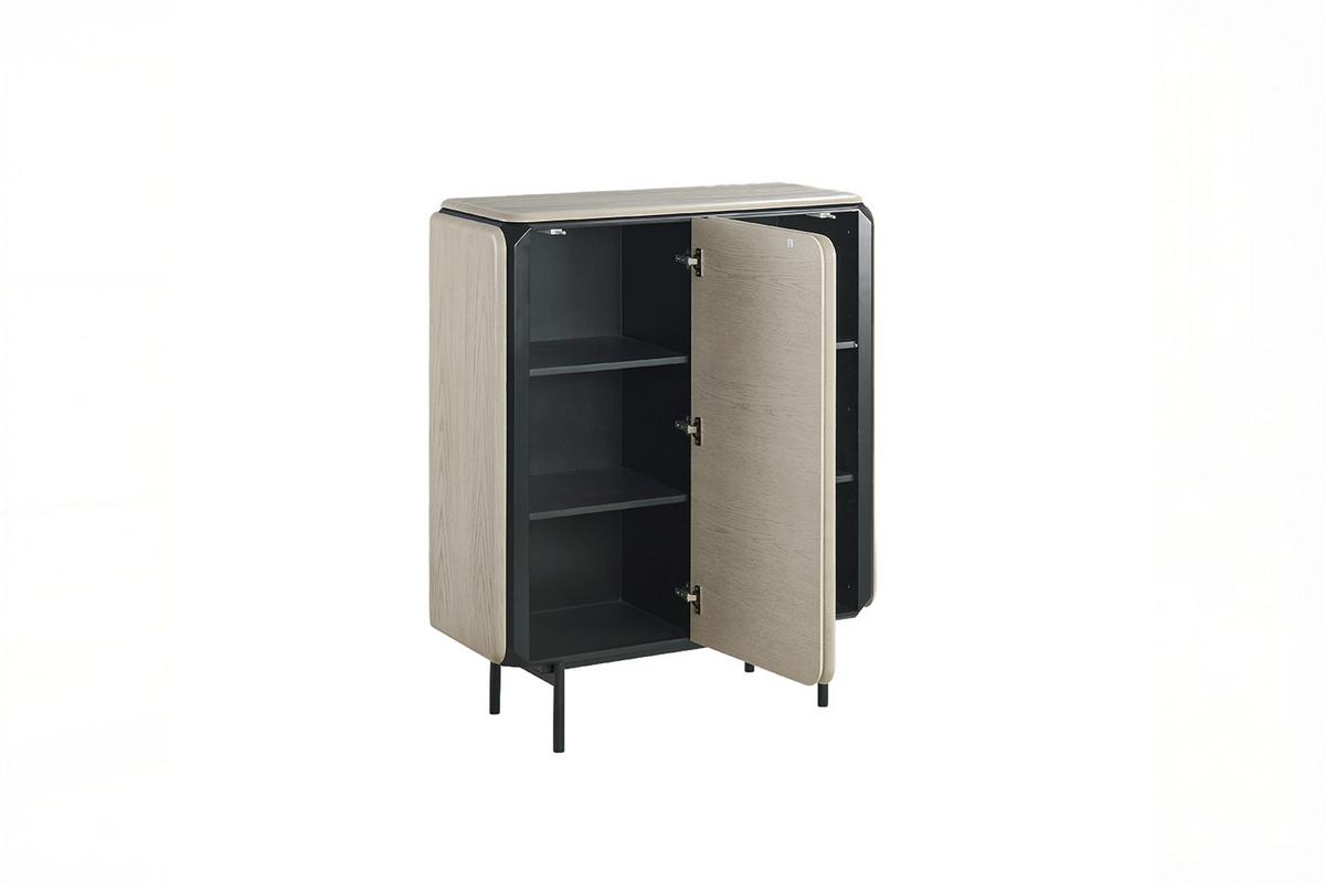 HIGHBOARD AVRIL Grau Eiche - Schwarz/Grau, Holzwerkstoff/Metall (100/121/40cm) - KAWOLA