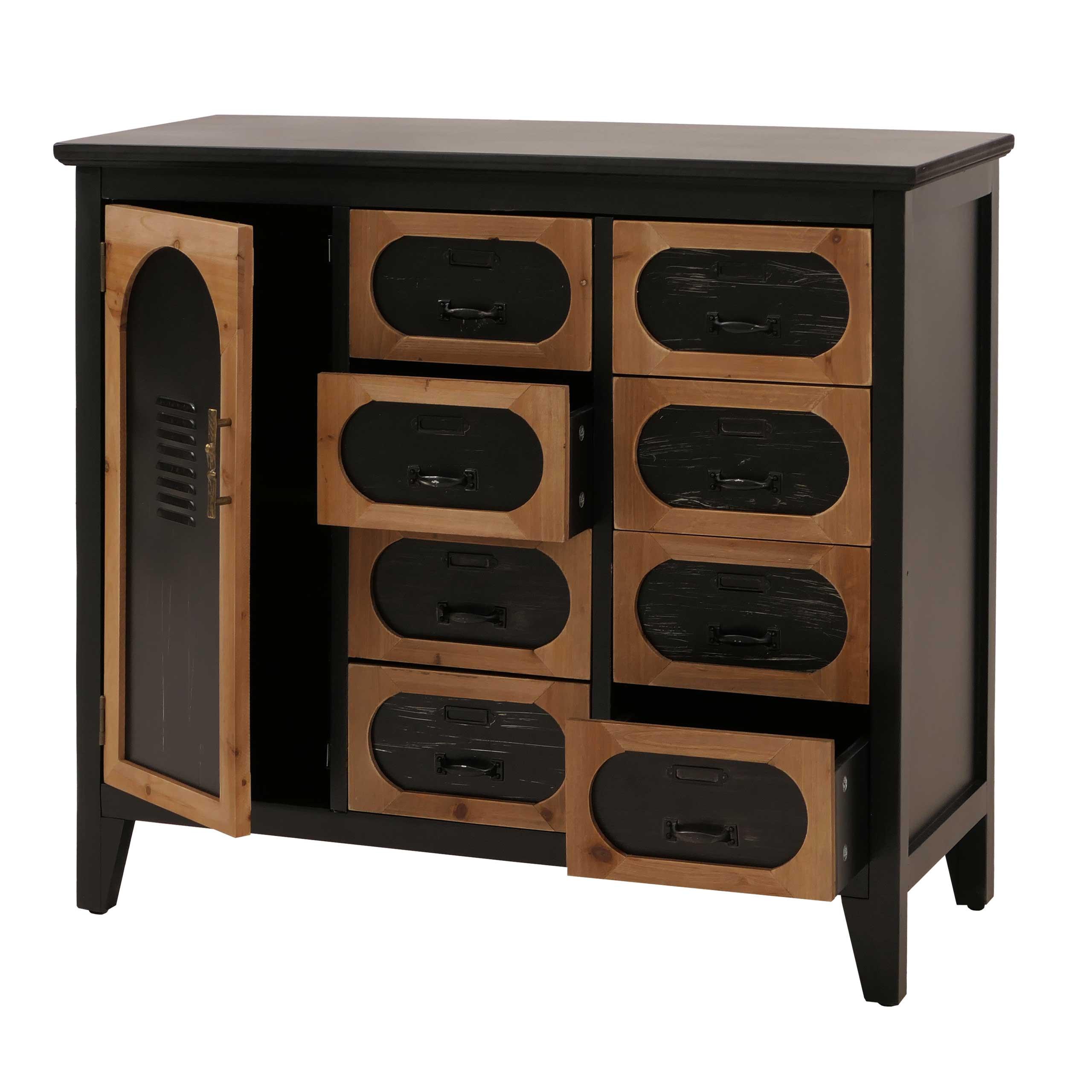 APOTHEKERKOMMODE Schwarz - Schwarz, Holz (91/80/40cm) - MCW