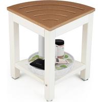 DUSCHBANK Bad Braun - Braun, Kunststoff (33/44/33cm) - COSTWAY