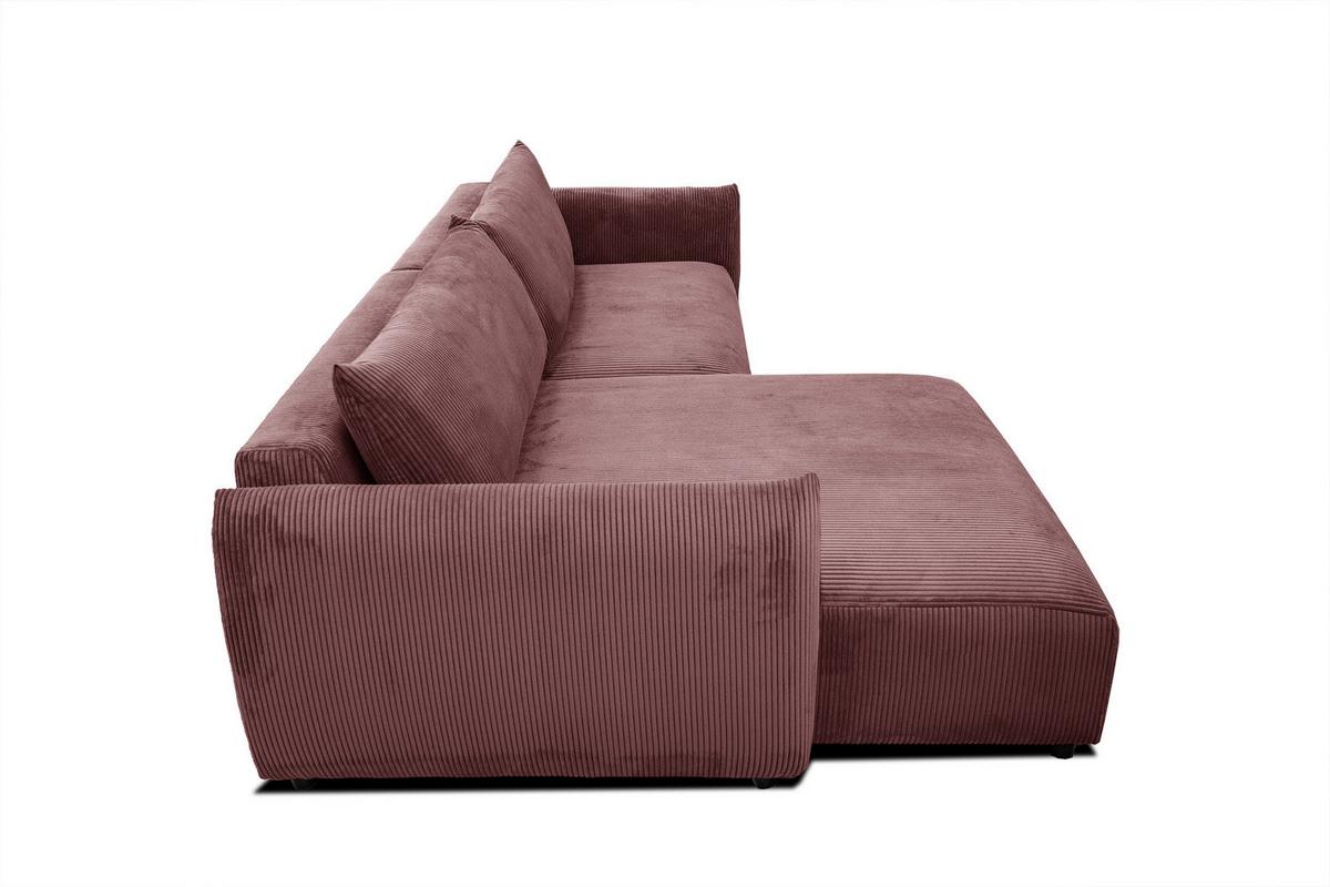 ECKSOFA TAUER 5-Sitzer, altrosa - Altrosa/Schwarz, Holzwerkstoff/Kunststoff (174/292cm) - Wozimo