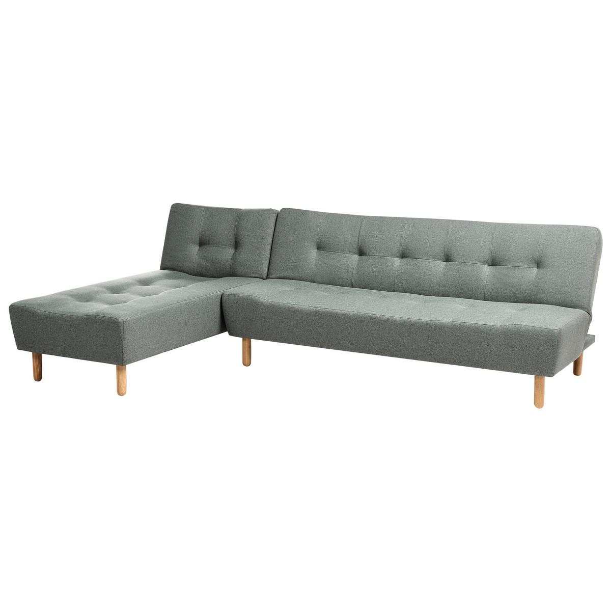 ECKSCHLAFSOFA Modul 4-Sitzer Stoff Grün rechtsseitig Alsten - Braun/Grün, Textil (258/161cm) - Beliani