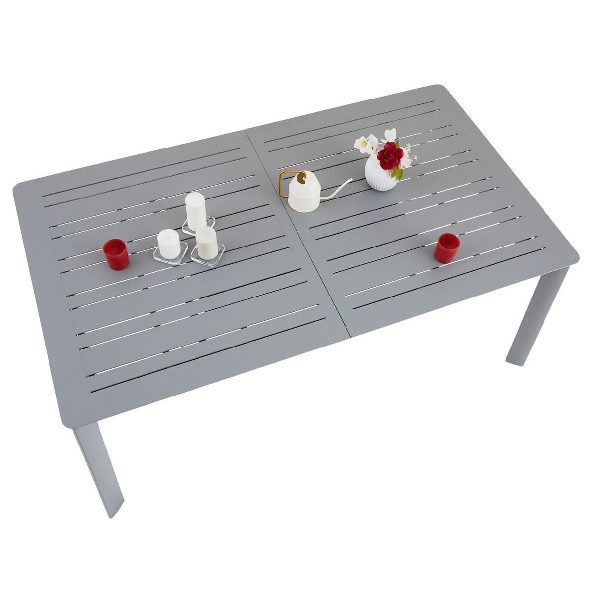 GARTENTISCH VERANO grau - Grau, Metall (103/180/75cm) - IDIMEX