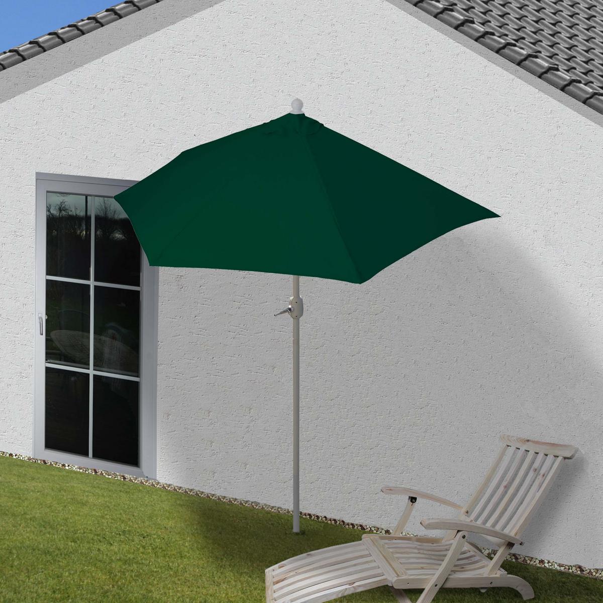 SONNENSCHIRM I HALBRUND UV 50+ Grün - Grün, Textil (260/135cm) - MCW