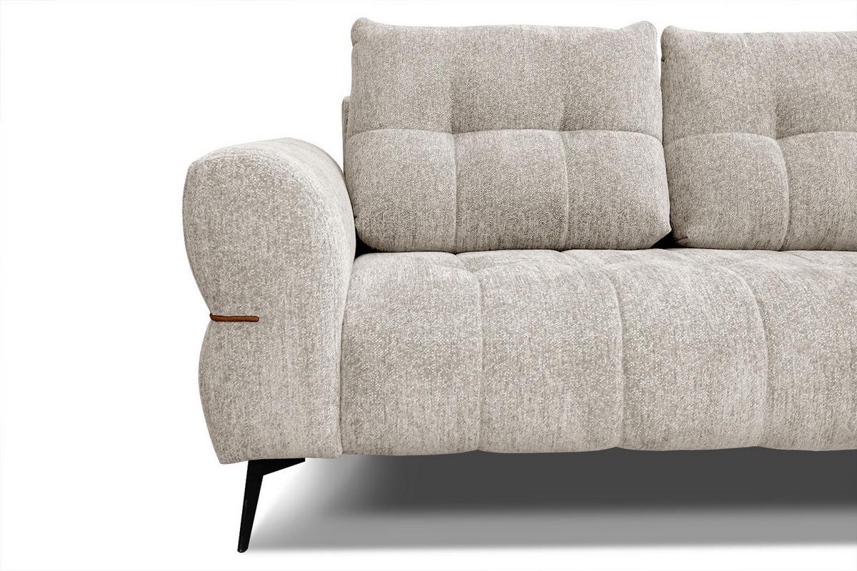 SOFA SALVINI 2,5-Sitzer, ecru - Ecru/Schwarz, Holzwerkstoff/Textil (176/88/99cm) - Wozimo