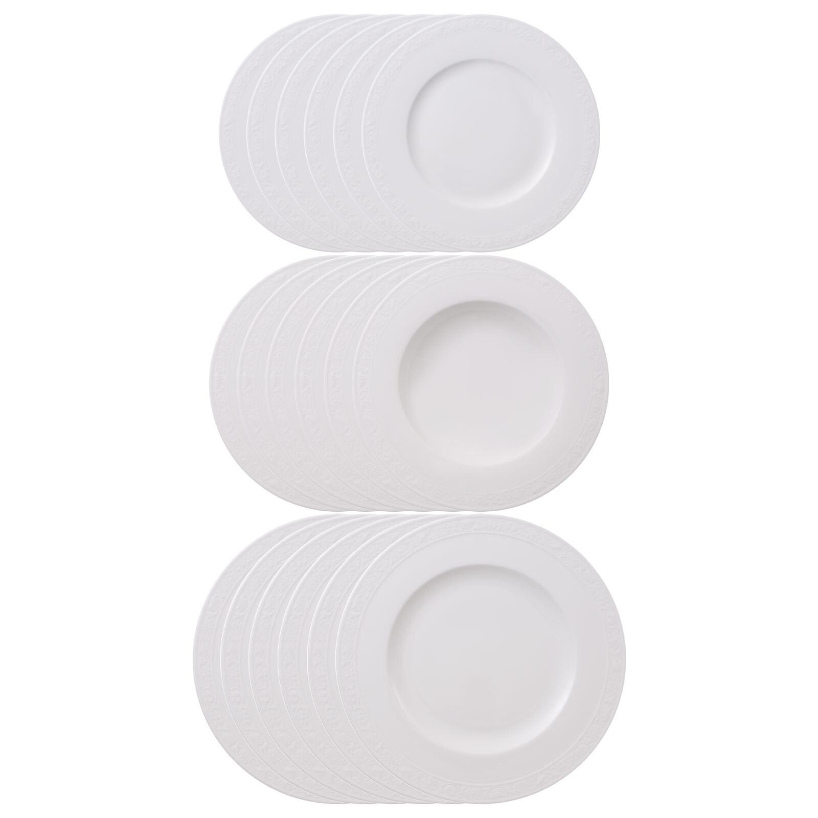 TELLER-SET White Pearl weiß 18-tlg. - Weiß, Keramik (2/2/2cm) - Villeroy & Boch