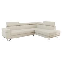 ECKSOFA Fonti Cord, Seite: Rechts - Beige, Holz/Textil (253/188cm) - MIRJAN24