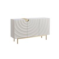 SIDEBOARD FREEDA Weiß Holz - Goldfarben/Weiß, Holz/Metall (140/200cm) - KAWOLA