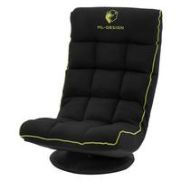 GAMING BODENSTUHL Schwarz-Grün Stoffbezug 360° drehbar & verstellbar - Schwarz/Grün, Textil (56/85/92cm) - ML-DESIGN