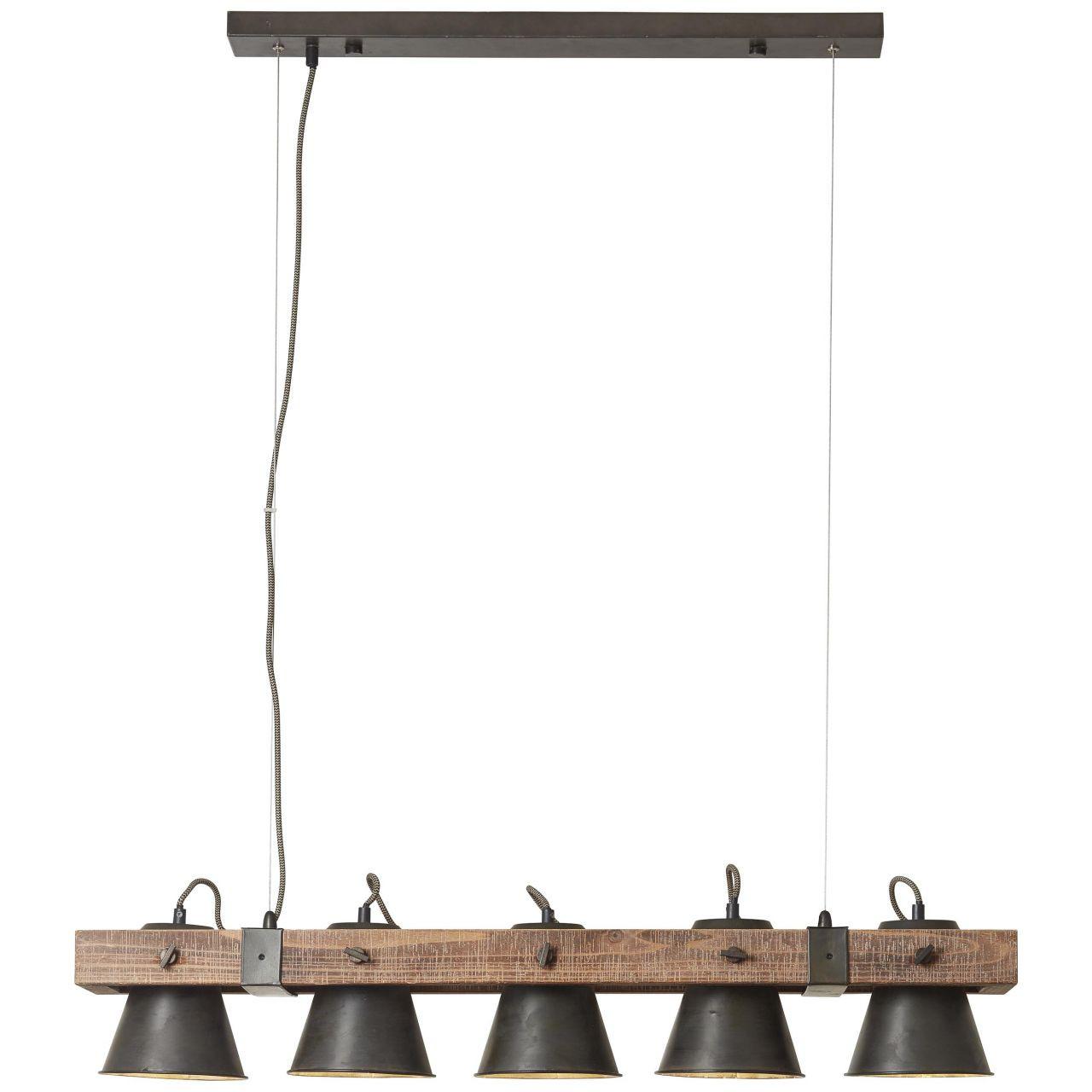 PENDELLEUCHTE Decca 85875/46 - Schwarz, Holz (20/95/115cm) - Brilliant